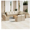 Image de Salon de Jardin avec Coussins 14 pcs, Canapés de Terrasse, Ensemble de Meubles de Patio, Mobilier d'Extérieur, Beige 3226534
