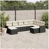 Image de Salon de jardin - - 9 pcs - Résine tressée noire - Coussins amovibles - Design modulaire