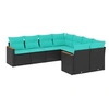 Image de Salon de jardin modulable GENERIQUE noir 8 pieces resine tressee 62 x 62 x 69 cm