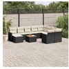 Image de Salon de Jardin avec Coussins 11 pcs, Canapés de Terrasse, Ensemble de Meubles de Patio, Mobilier d'Extérieur, Noir 3226560