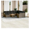 Image de Salon de Jardin avec Coussins 11 pcs, Canapés de Terrasse, Ensemble de Meubles de Patio, Mobilier d'Extérieur, Gris 3226564