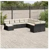 Image de Salon de Jardin avec Coussins 11 pcs, Canapés de Terrasse, Ensemble de Meubles de Patio, Mobilier d'Extérieur, Noir 3226567
