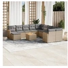 Image de Salon de jardin modulable resine tressee beige 12 pieces x 62 x 69 11 personnes