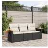 Image de Salon de Jardin avec Coussins 3 pcs, Canapés de Terrasse, Ensemble de Meubles de Patio, Mobilier d'Extérieur, Noir 3226595
