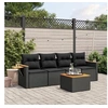 Image de Salon de Jardin avec Coussins 5 pcs, Canapés de Terrasse, Ensemble de Meubles de Patio, Mobilier d'Extérieur, Noir 3226615
