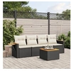 Image de Salon de Jardin avec Coussins 5 pcs, Canapés de Terrasse, Ensemble de Meubles de Patio, Mobilier d'Extérieur, Noir 3226616