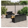 Image de Salon de jardin modulable resine tressee noir 6 pieces 5 personnes