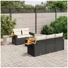 Image de Salon de Jardin avec Coussins 6 pcs, Canapés de Terrasse, Ensemble de Meubles de Patio, Mobilier d'Extérieur, Noir 3226623