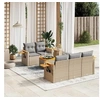 Image de Salon de jardin modulable resine tressee beige 6 pieces 5 personnes