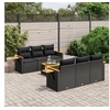 Image de Salon de jardin modulable resine tressee noir 7 pieces 62.0 x 62 x 69 6 personnes