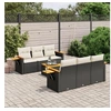 Image de Salon de Jardin avec Coussins 7 pcs, Canapés de Terrasse, Ensemble de Meubles de Patio, Mobilier d'Extérieur, Noir 3226630