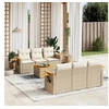 Image de Salon de jardin modulable rotin beige 7 pieces 6 personnes