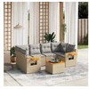 Image de Salon de jardin modulable beige 7 pieces rotin 62 x 62 x 69 cm 6 personnes