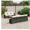 Image de Salon de Jardin avec Coussins 8 pcs, Canapés de Terrasse, Ensemble de Meubles de Patio, Mobilier d'Extérieur, Noir 3226644