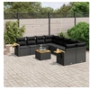 Image de Salon de Jardin avec Coussins 9 pcs, Canapés de Terrasse, Ensemble de Meubles de Patio, Mobilier d'Extérieur, Noir 3226664