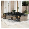 Image de Salon de jardin modulable resine tressee gris 9 pieces 8 personnes