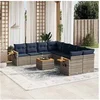 Image de Salon de Jardin avec Coussins 9 pcs, Canapés de Patio, Ensemble de Meubles, Mobilier de Terrasse Exterieur, Gris 3226670