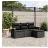 Image de Salon de Jardin avec Coussins 4 pcs, Canapés de Terrasse, Ensemble de Meubles de Patio, Mobilier d'Extérieur, Noir 3226741
