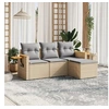 Image de Salon de Jardin avec Coussins 4 pcs, Canapés de Terrasse, Ensemble de Meubles de Patio, Mobilier d'Extérieur, Beige 3226745
