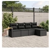 Image de Salon de Jardin avec Coussins 5 pcs, Canapés de Terrasse, Ensemble de Meubles de Patio, Mobilier d'Extérieur, Noir 3226755