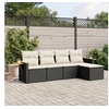 Image de Salon de Jardin avec Coussins 5 pcs, Canapés de Terrasse, Ensemble de Meubles de Patio, Mobilier d'Extérieur, Noir 3226756
