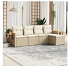 Image de Salon de jardin modulable resine tressee beige 5 pieces 62 x 62 5 personnes