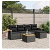 Image de Salon de Jardin avec Coussins 6 pcs, Canapés de Terrasse, Ensemble de Meubles de Patio, Mobilier d'Extérieur, Noir 3226762