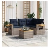 Image de Salon de Jardin avec Coussins 5 pcs, Canapés de Patio, Ensemble de Meubles, Mobilier de Terrasse Exterieur, Gris 3226782