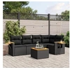 Image de Salon de Jardin avec Coussins 6 pcs, Canapés de Terrasse, Ensemble de Meubles de Patio, Mobilier d'Extérieur, Noir 3226790