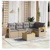 Image de Salon de jardin modulable rotin beige 6 pieces 62 x 62 x 69 cm 5 personnes