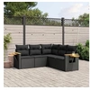 Image de Salon de Jardin avec Coussins 5 pcs, Canapés de Terrasse, Ensemble de Meubles de Patio, Mobilier d'Extérieur, Noir 3226797