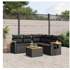 Image de Salon de Jardin avec Coussins 6 pcs, Canapés de Terrasse, Ensemble de Meubles de Patio, Mobilier d'Extérieur, Noir 3226804