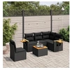 Image de Salon de Jardin avec Coussins 6 pcs, Canapés de Terrasse, Ensemble de Meubles de Patio, Mobilier d'Extérieur, Noir 3226818