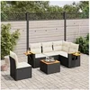 Image de Salon de Jardin avec Coussins 6 pcs, Canapés de Terrasse, Ensemble de Meubles de Patio, Mobilier d'Extérieur, Noir 3226819