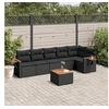 Image de Salon de Jardin avec Coussins 7 pcs, Canapés de Terrasse, Ensemble de Meubles de Patio, Mobilier d'Extérieur, Noir 3226832