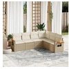 Image de Salon de jardin avec coussins 6 pcs beige résine tressée 3226842