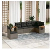 Image de Salon de jardin modulable resine tressee gris 6 pieces 62.0 x 62 x 69 6 personnes
