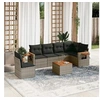 Image de Salon de Jardin avec Coussins 7 pcs, Canapés de Terrasse, Ensemble de Meubles de Patio, Mobilier d'Extérieur, Gris 3226865