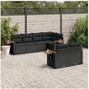 Image de Salon de Jardin avec Coussins 7 pcs, Canapés de Terrasse, Ensemble de Meubles de Patio, Mobilier d'Extérieur, Noir 3226979
