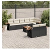 Image de Salon de Jardin avec Coussins 9 pcs, Canapés de Terrasse, Ensemble de Meubles de Patio, Mobilier d'Extérieur, Noir 3226994