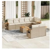 Image de Salon de jardin modulable beige 9 pieces resine tressee 62 x 62 x 69 cm 8 personnes