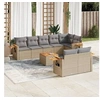 Image de Salon de jardin modulable 8 personnes beige 9 pieces 62 x 62 x 69 cm rotin