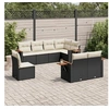 Image de Salon de jardin modulable resine tressee noir 8 pieces 8 personnes