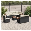 Image de Salon de Jardin avec Coussins 9 pcs, Canapés de Terrasse, Ensemble de Meubles de Patio, Mobilier d'Extérieur, Noir 3227008