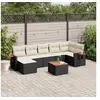 Image de Salon de Jardin avec Coussins 8 pcs, Canapés de Terrasse, Ensemble de Meubles de Patio, Mobilier d'Extérieur, Noir 3227036