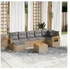 Image de Salon de Jardin avec Coussins 8 pcs, Canapés de Terrasse, Ensemble de Meubles de Patio, Mobilier d'Extérieur, Beige 3227039