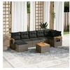 Image de Salon de jardin modulable resine tressee gris 8 pieces 62.0 x 62 x 69 7 personnes