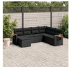 Image de Salon de jardin modulable resine tressee noir 7 pieces 7 personnes