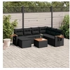 Image de Salon de Jardin avec Coussins 8 pcs, Canapés de Terrasse, Ensemble de Meubles de Patio, Mobilier d'Extérieur, Noir 3227049
