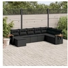 Image de Salon de Jardin avec Coussins 8 pcs, Canapés de Terrasse, Ensemble de Meubles de Patio, Mobilier d'Extérieur, Noir 3227084
